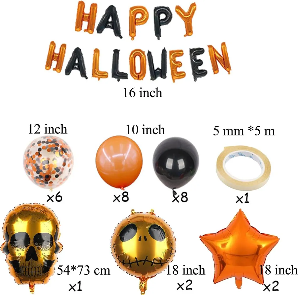 Pack de 28 Ballons Halloween : La Solution pour une Déco Réussie et Facile