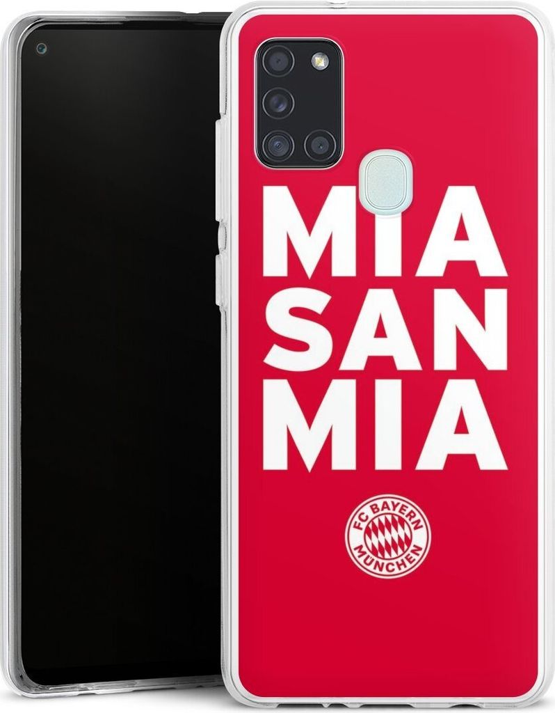 DeinDesign Handyhülle für Samsung Galaxy A21s Silikon Hülle Case Smartphone Schutzhülle FC Bayern München FCB Mia San Mia