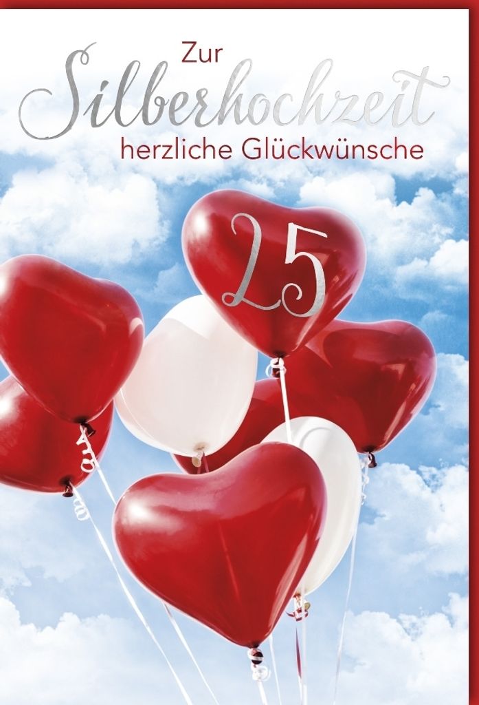 Silberhochzeit - Glückwunschkarte im Format 11,5 x 17 cm Produktbild 