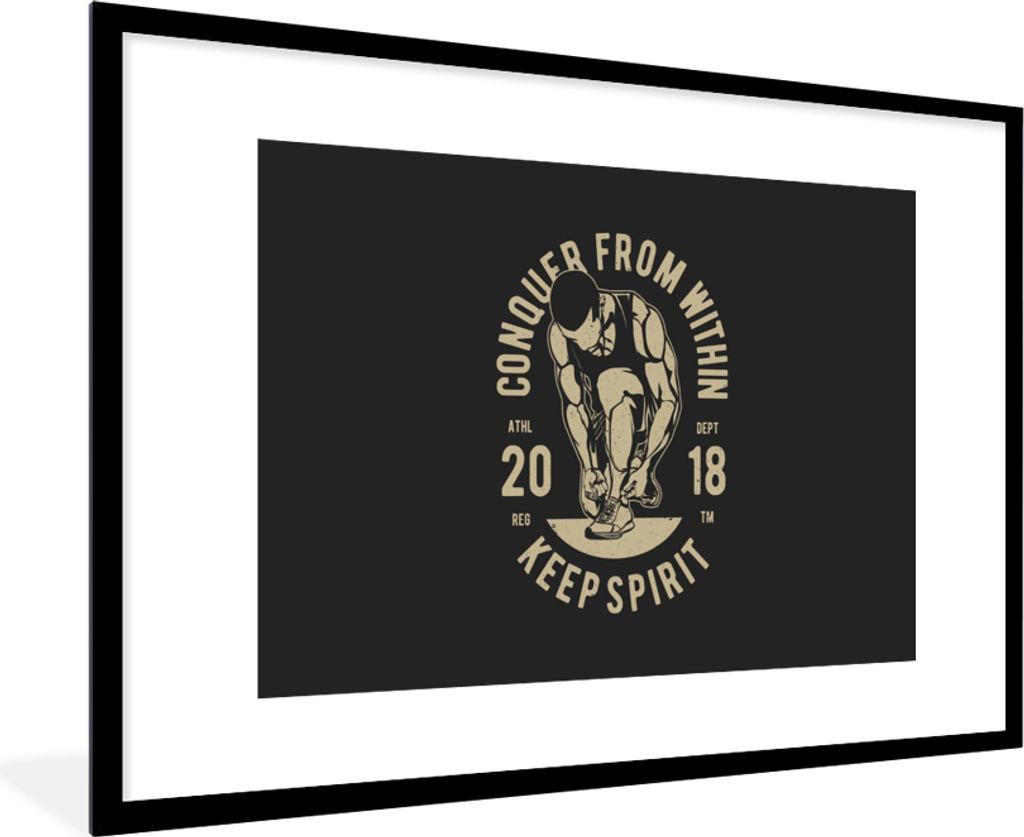 MuchoWow MuchoWow Gerahmtes Poster Sport - Zitate - Jahrgang 90x60 cm - Poster mit zchwarzem Bilderrahmen - Wanddekoration - Fotos