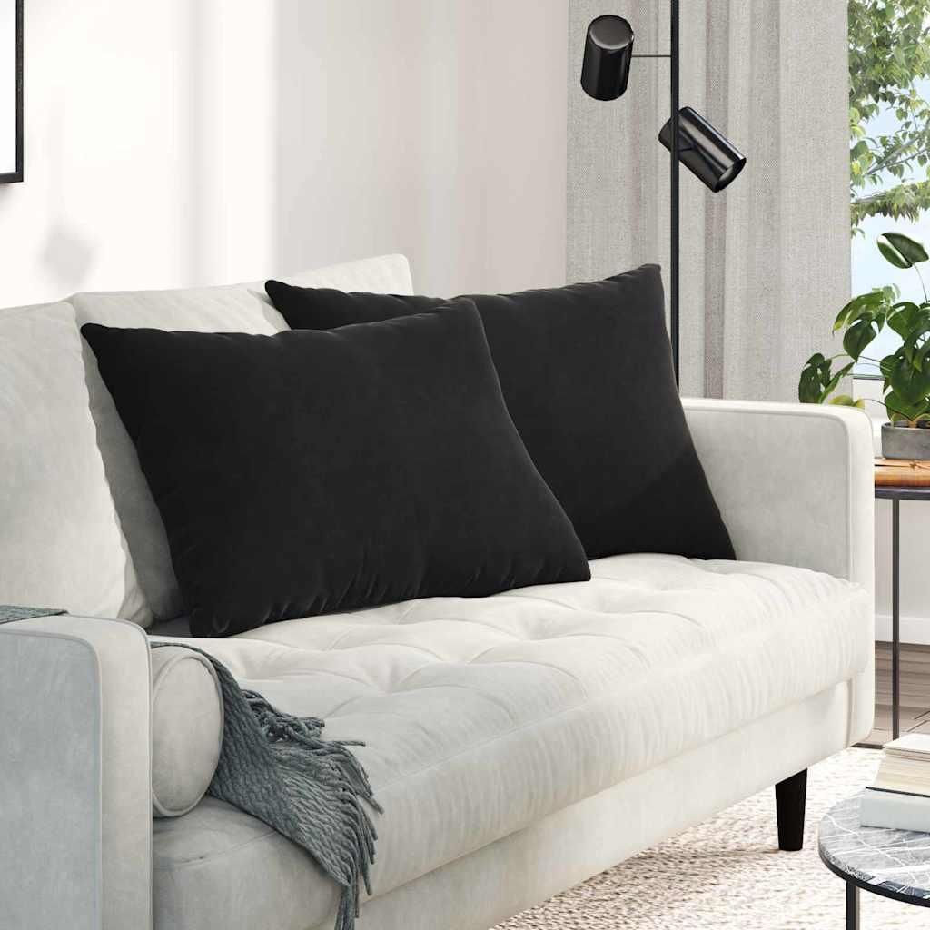 "Schlussverkauf" Sofakissen 2 Stück - Sitzauflage - Sitzpolster - Schwarz 70x50 cm Cordstoff C5553