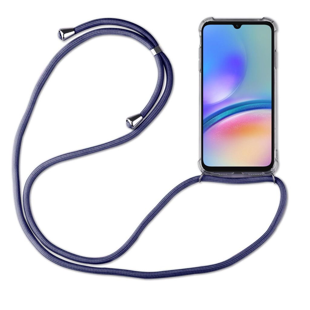 Handykette für Samsung Galaxy A05s Handyhülle mit Band Case TPU Hülle mit Kordel Blau