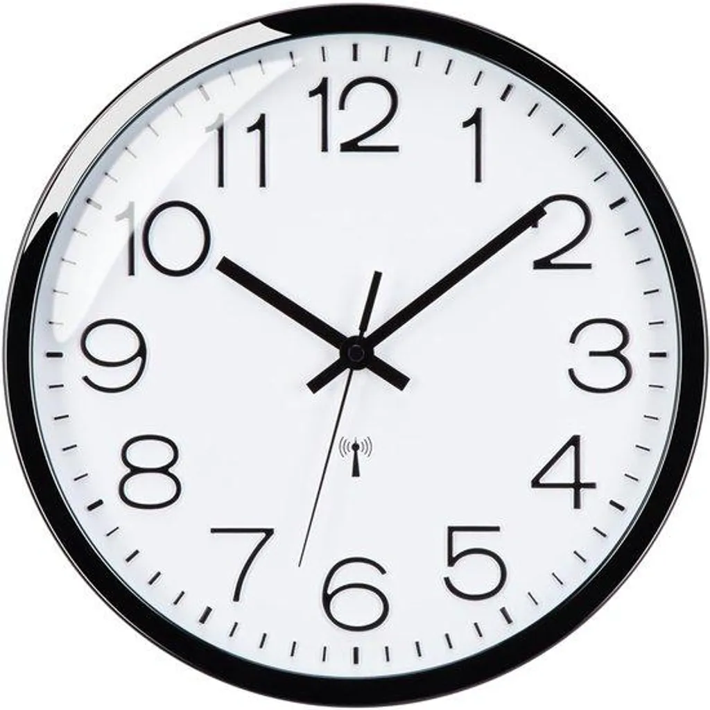 Pendule murale moderne et silencieuse noire - Horloge de bureau 30cm