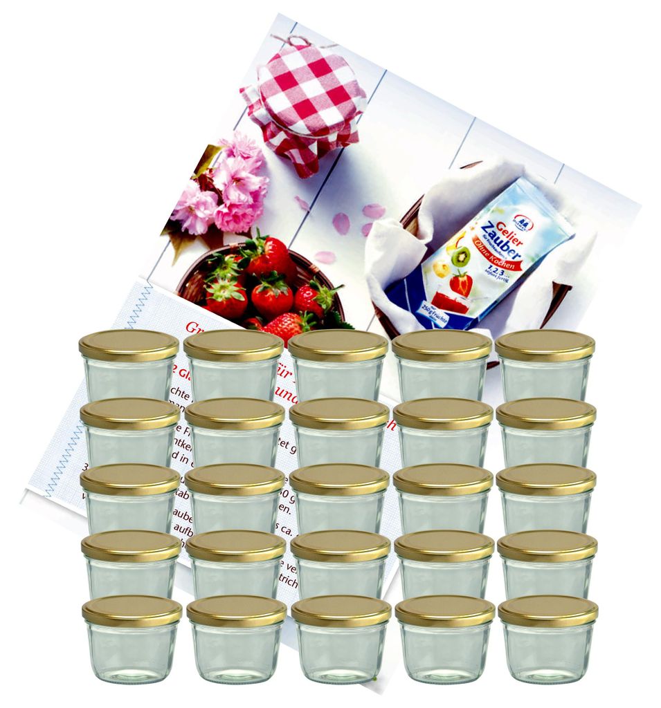 25er Set Sturzglas 230 ml To 82 goldener Deckel incl. Produktbild 