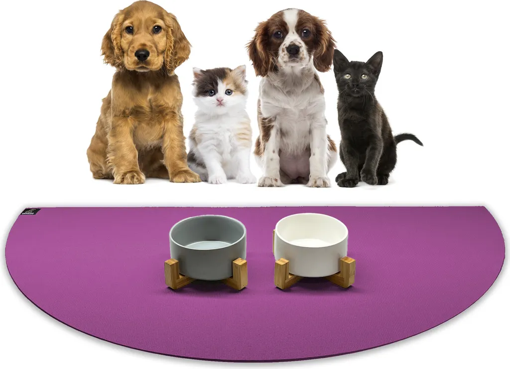 Tappeto Ciotole SANOZOO® Oeko-Tex Prugna 30x60 cm Antiscivolo Sicuro