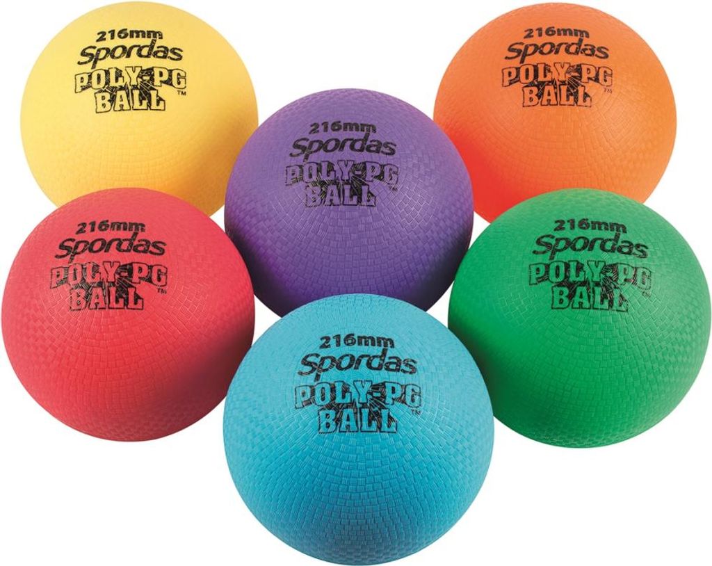 Spordas bunte Spielbälle Set 6 Stück - robuste Poly-Bälle