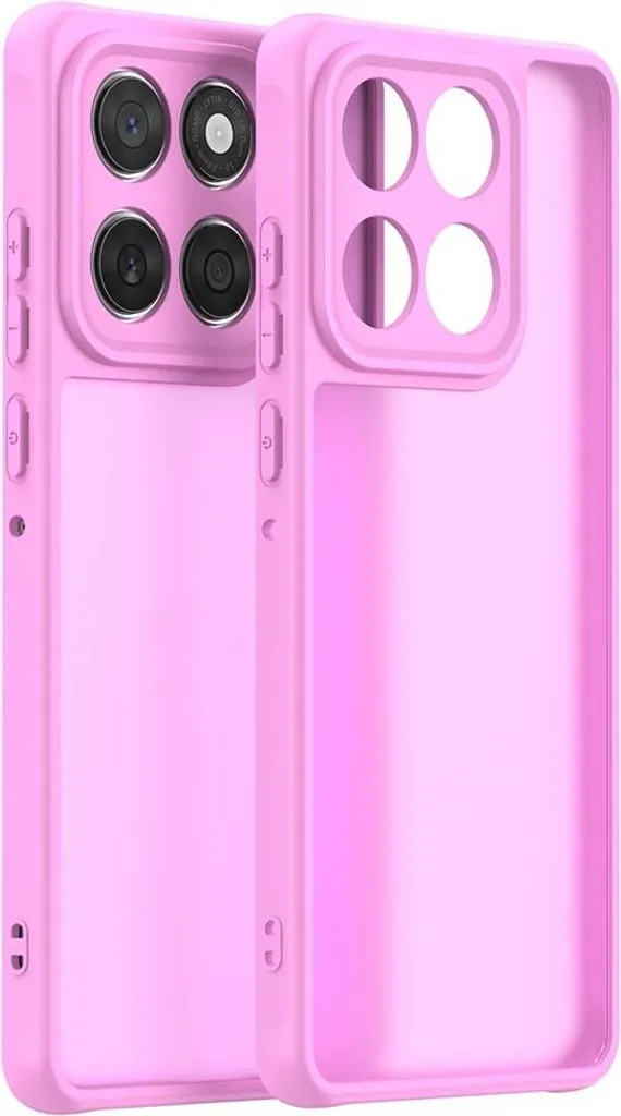 Custodia per Motorola Edge 60 / Edge 60 Fusion - posteriore Phonesta AirFrost Semi-Trasparente - Rosa bubblegum opaco