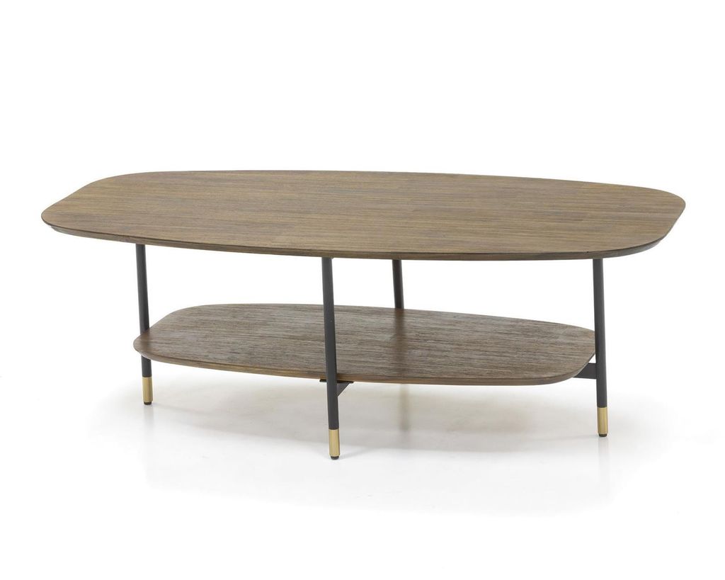 Maze MAZL06 Retro Kaffeetisch Akazienholz mit Metallbeinen 120x60x40 cm