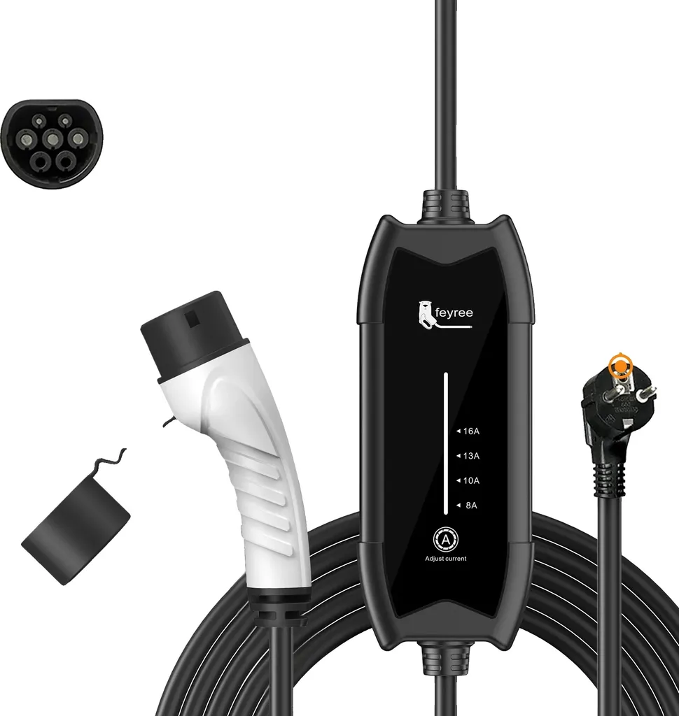 Caricatore EV 3.5kW Portatile Tipo 2 16A | Design Compatto e Robusto