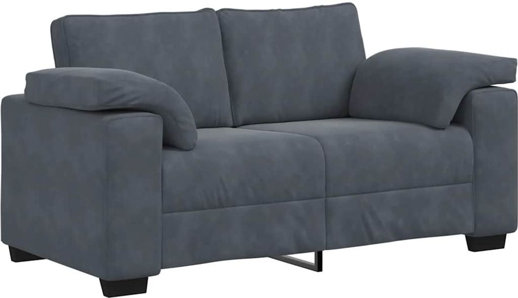 Zweisitzer-Sofa Dunkelgrau 160x77x82 cm Samt