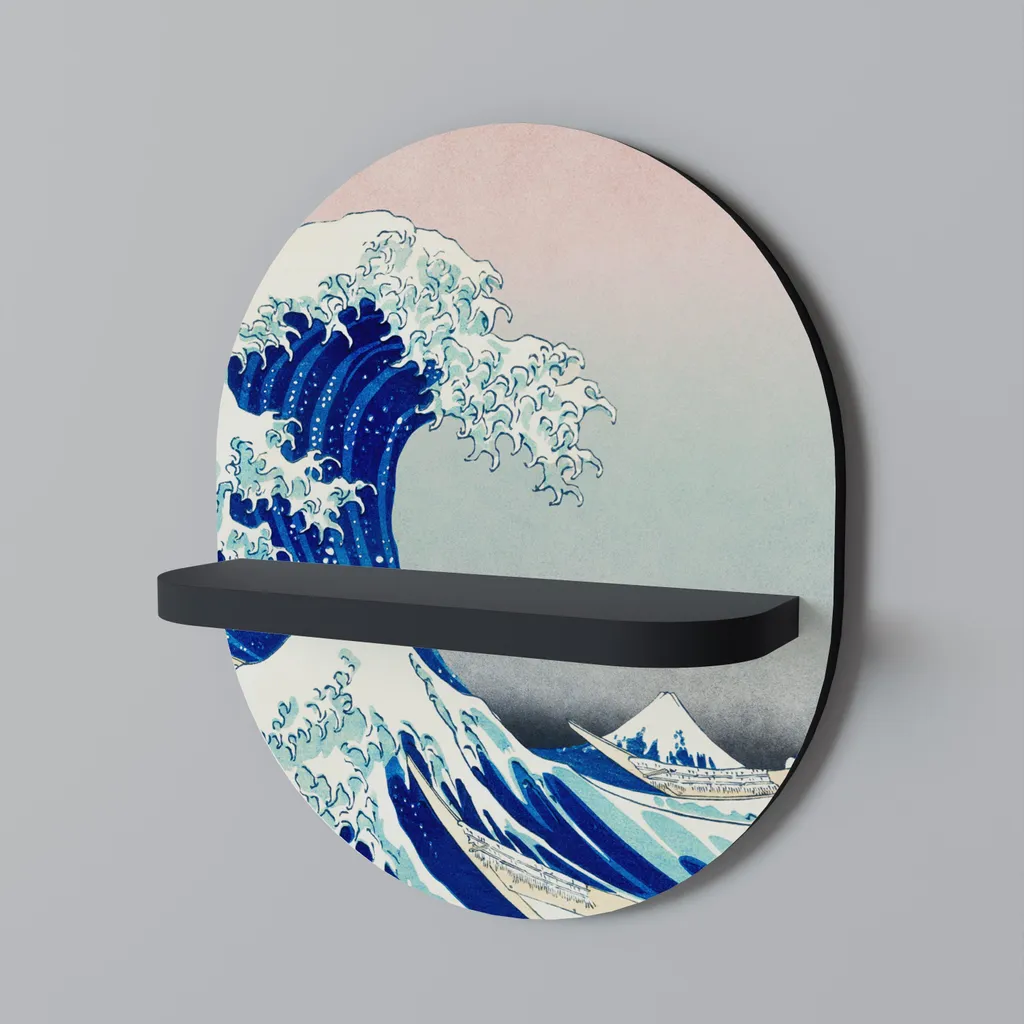 Étagère ovale noire THE GREAT WAVE idéale pour ranger vos bibelots