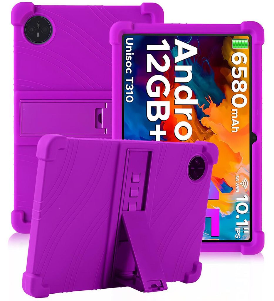 Tablet Hülle für Doogee Tab A9+ / Tab A9 Pro+ 11,0", Stoßfeste Weiches Silikon Schutzhülle mit Standfunktion Lila
