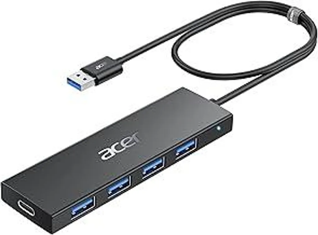 Acer Hub USB 3.0 Professionale: 4 Porte per Laptop e PC con Alimentazione