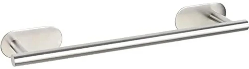 Barre porte-serviette murale en inox mat, fixation adhésive 40cm