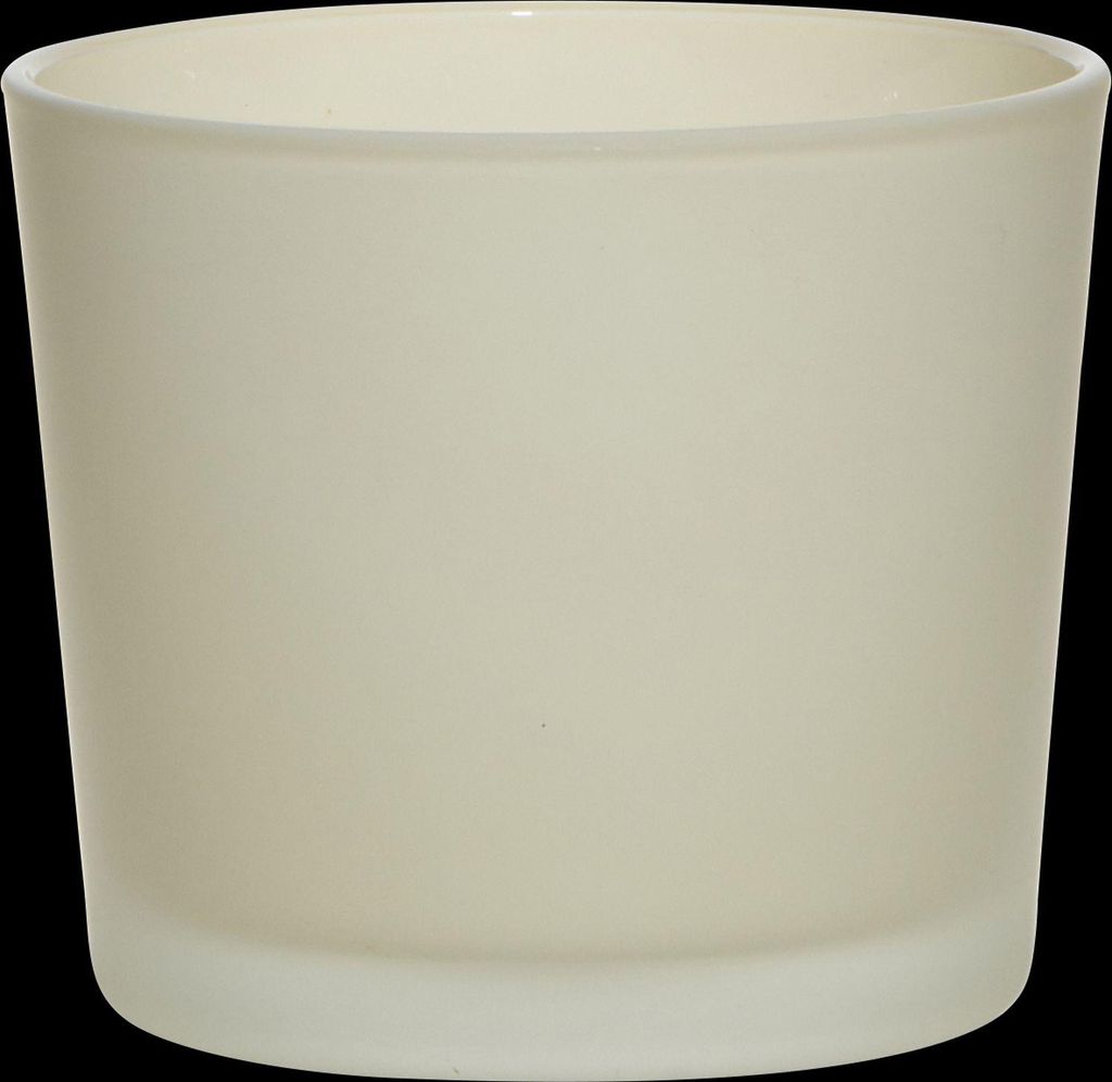 INNA-Glas Maxi Teelichtglas Alena Frost, beige matt, 9cm, Ø10cm - Kerzenglas