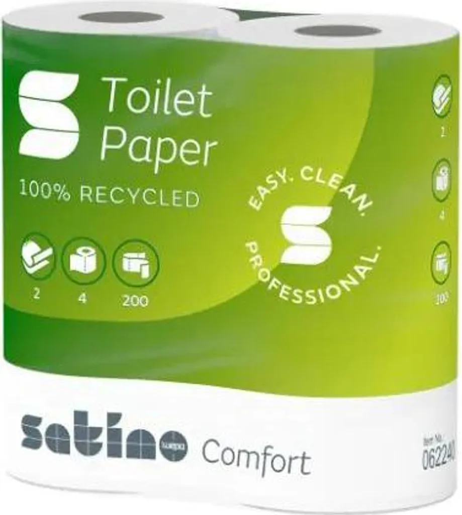 Papier hygiénique blanc 2 plis Satino Confort Mt1 - Pack format économique