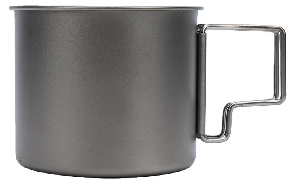 Ti Cup Camping-Kaffeebecher mit klappbarem Henkel – leicht und handlich für Outdoor-Aktivitäten, Reisen und Wanderungen – 8 cm