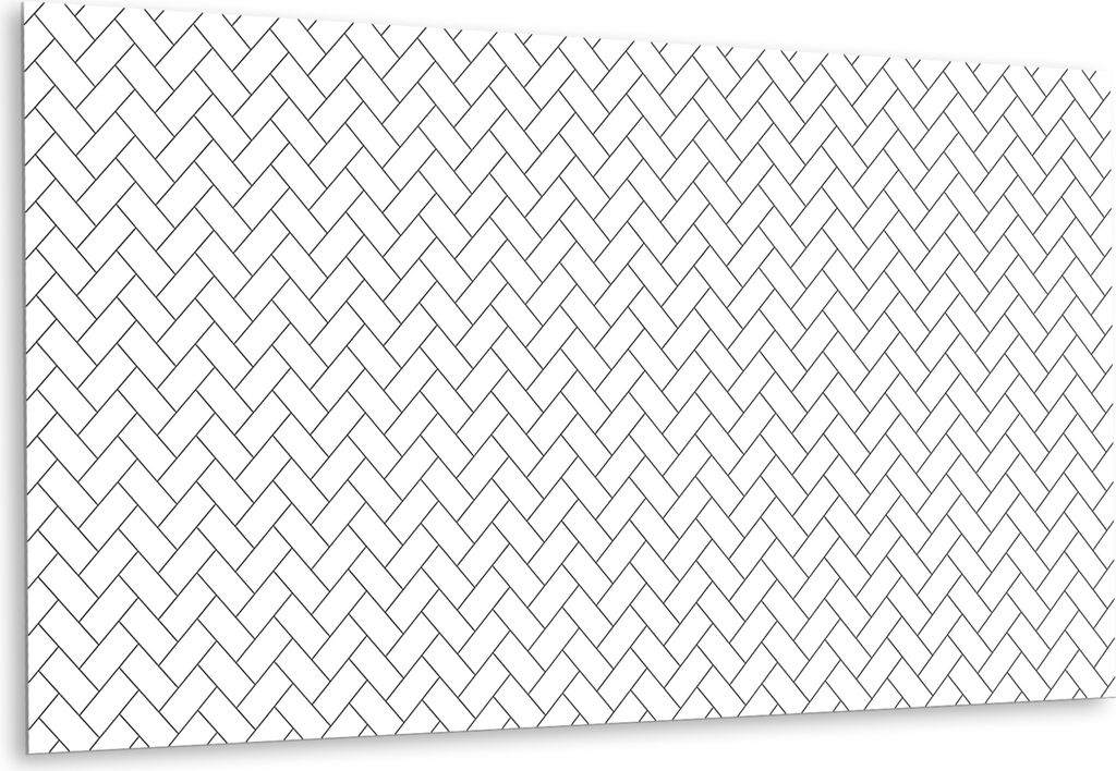 Deko Aufkleber Bodenbeläge PVC für die Küche Wandaufkleber Selbstklebende , Weißes Fischgrätenmuster - 100 cm x 50 cm