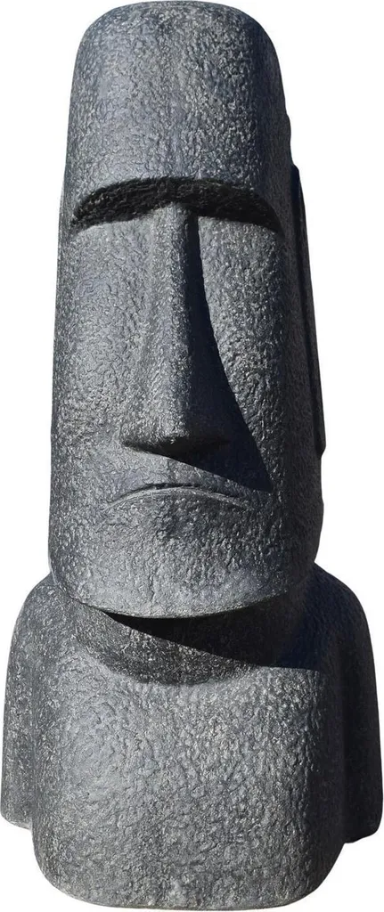 Statue Moai Durable de 120cm : Pierre Moulée Inaltérable face au Gel