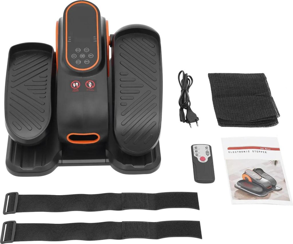 Mini Heimtrainer für unter den Schreibtisch - Pedaltrainer - 12 Stufen - Fernbedienung - 50 W Kupfermotor - 30 Min Timer - Schwarz