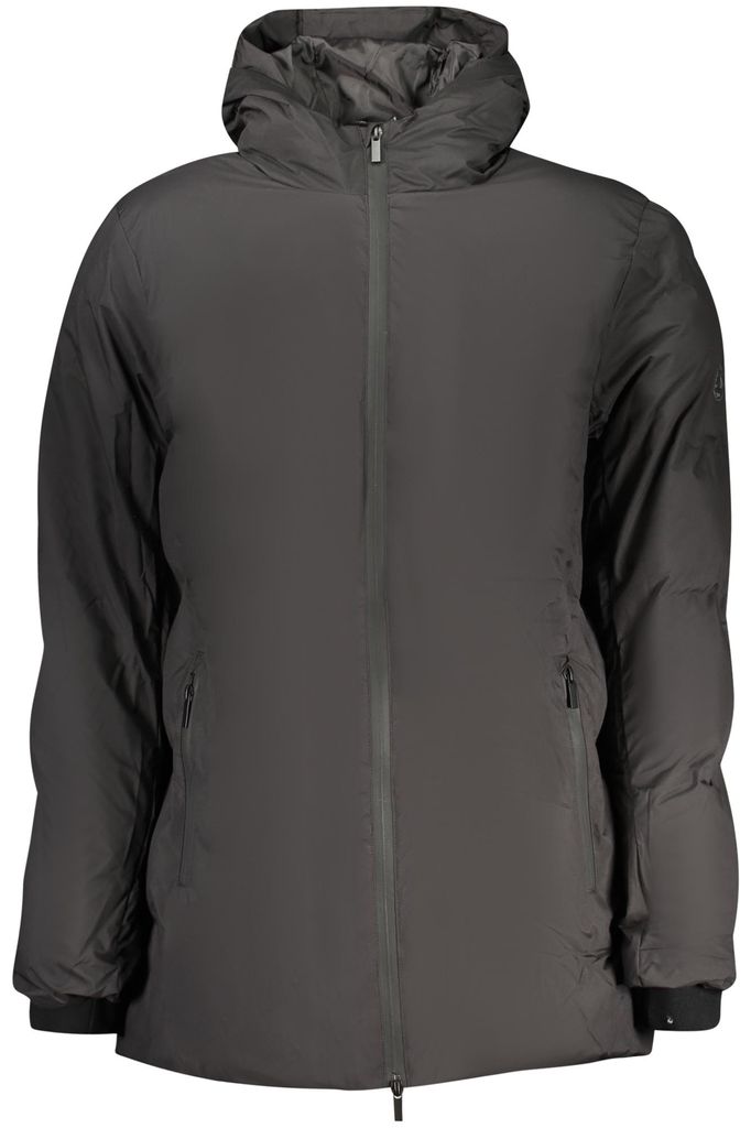 Herren Lange Jacke mit Kapuze und Taschen - Schwarz, Stilvoll & Praktisch