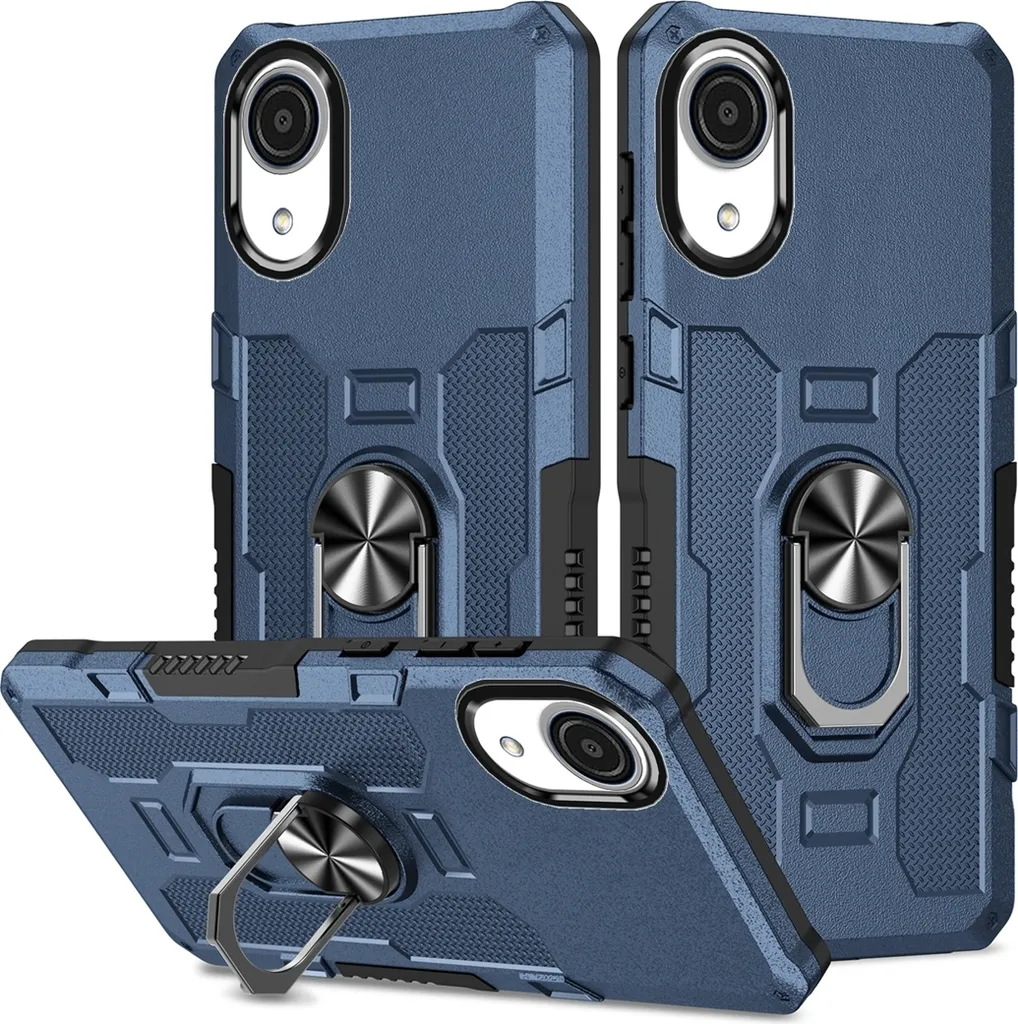 Custodia Blu con Anello per Samsung A03 Core - Robusta e Funzionale