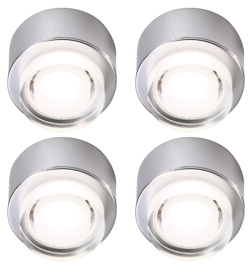 4er Set LED Aufbauleuchte, silber, D 4 cm Produktbild 