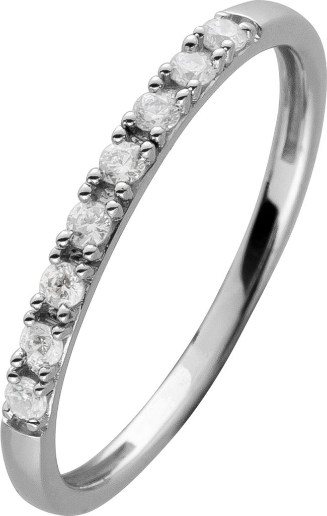 Memoire Alliance Brillant Ring Weißgold 585 14K Diamanten 0.15ct W SI 18