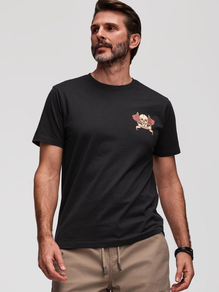 OMBRE T-Shirt Regular Fit Casual OM-TSPT-0257 black M