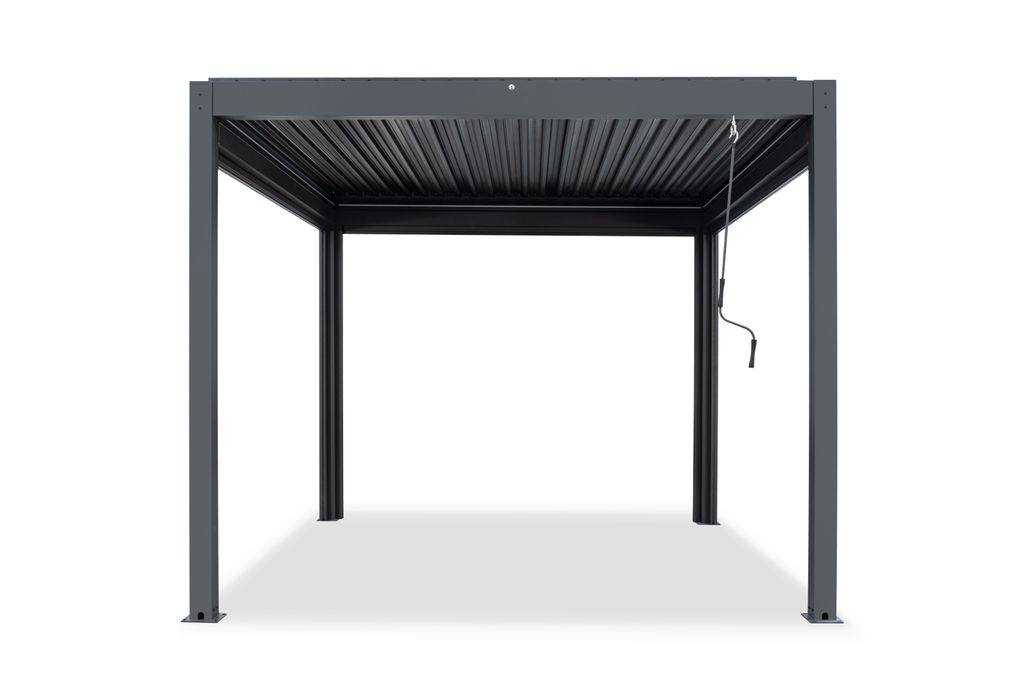 Simpo Lifestyle | Pergola Aluminium freistehend | 3x3 M | Lamellendach anthrazit | LED