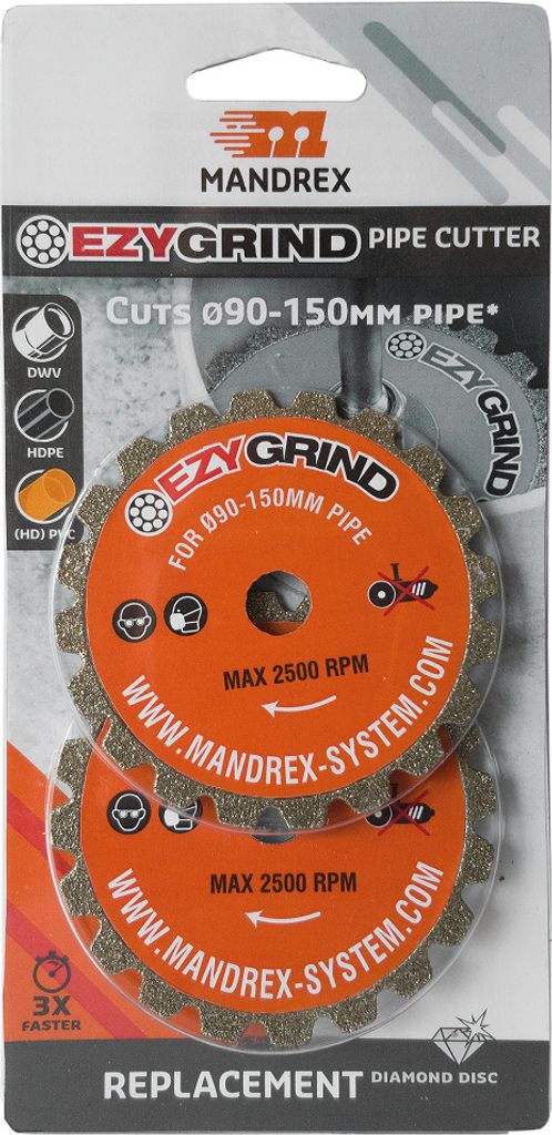 MandreX Diamant Ersatzscheiben EzyGrind - Groß 2 Stück / Pack