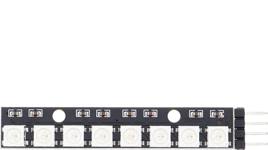 RGB LED Platine (WS2812, vergleichbar mit Neopixel) - verschiedene Größen Größe: 8 Pixel Angelötete Stiftleiste: Ja