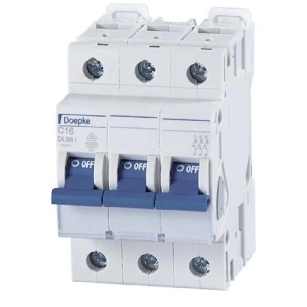Disjoncteur de protection C 16A 3p 400V 10kA DOEPKE&CO UC 3TE Rail DIN