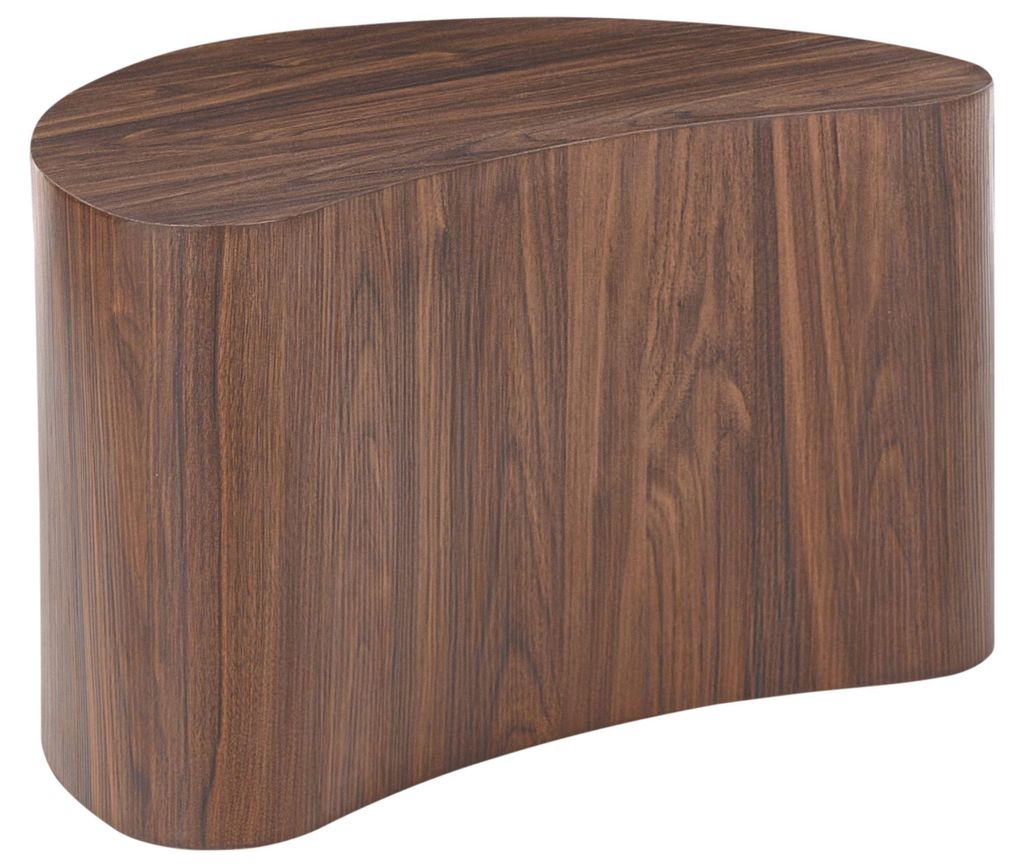 BELIANI Couchtisch Dunkelbraun MDF Holzoptik Asymmetrisch Produktbild 