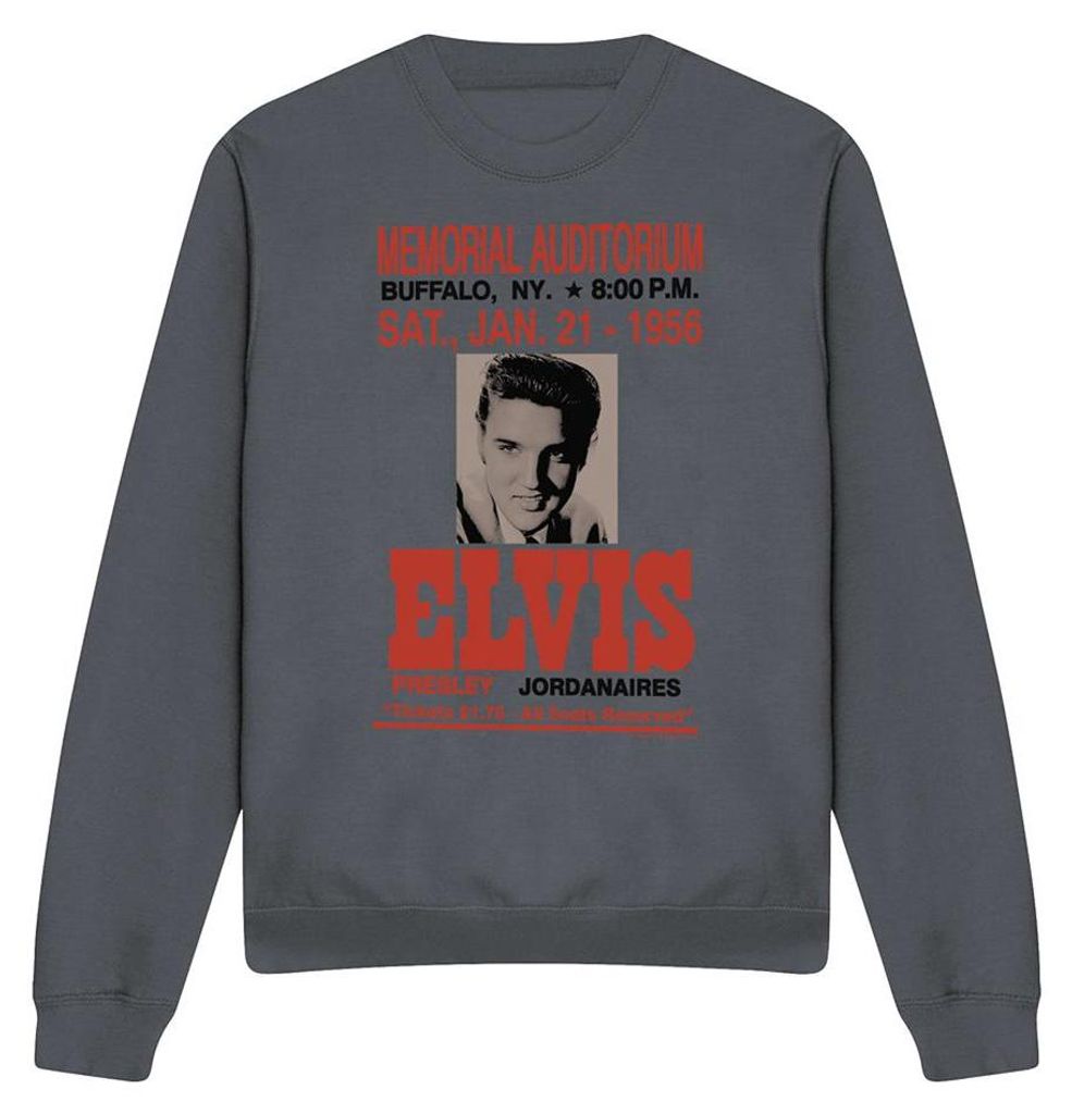 Elvis Presley - "Buffalo 1956" Sweatshirt für Herren/Damen Uni TV32743 (M) (Holzkohle)