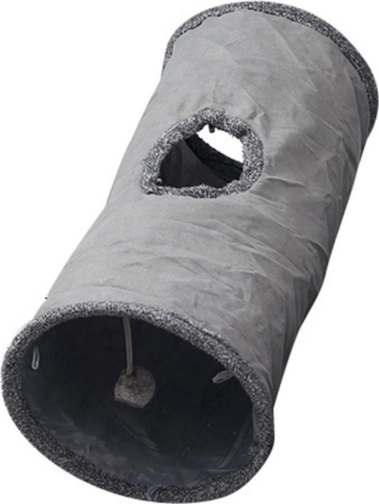 Wildleder-Katzentunnelspielzeug, faltbarer Guckguck mit selbstspielendem Ball, integriertem Stahldraht, weich und zart, , Café, Familienkatz
