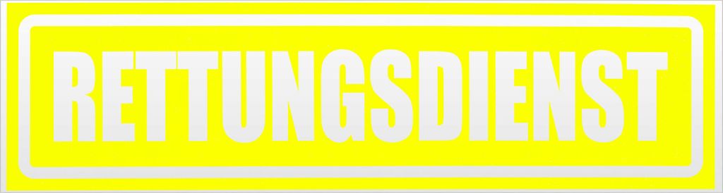 Kiwistar Rettungsdienst invertiert Magnetschild Schild magnetisch - 45cm Neongelb - Magnetfolie für Auto PKW Kfz