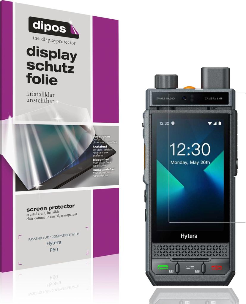 4x Schutzfolie für Hytera P60 klar Displayschutzfolie Folie Display Schutz dipos