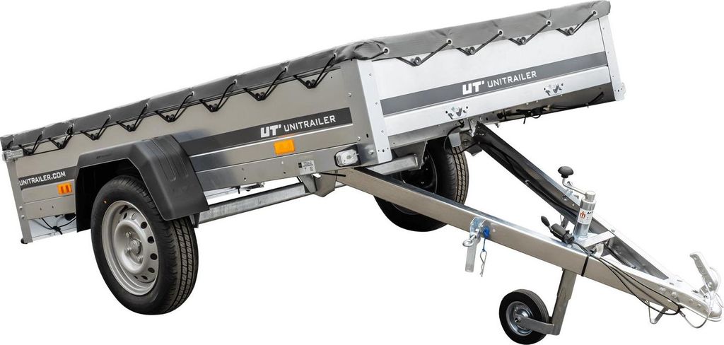 Kipper Pkw Anhänger Garden Trailer 230 KIPP [230 cm x 125 cm] mit Flachplane, Stützrad und Planenträger