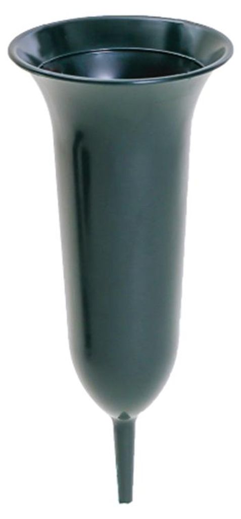 Grabvase in Tulpenform Höhe 26cm Kunststoff grün Produktbild 