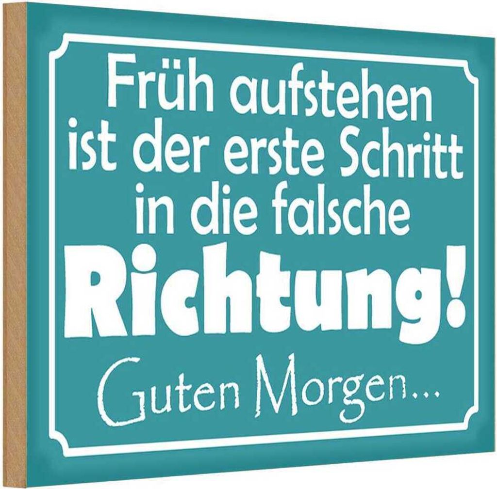 vianmo Holzschild 12x18 cm Früh aufstehen erste Schritt Dekoration