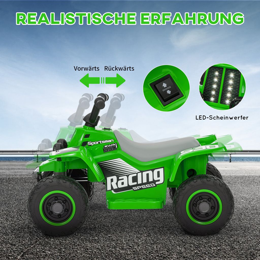 HOMCOM Quad Elektrisch Für Kinder 18-36 Monate Batterie 6V Mit Vorwärts