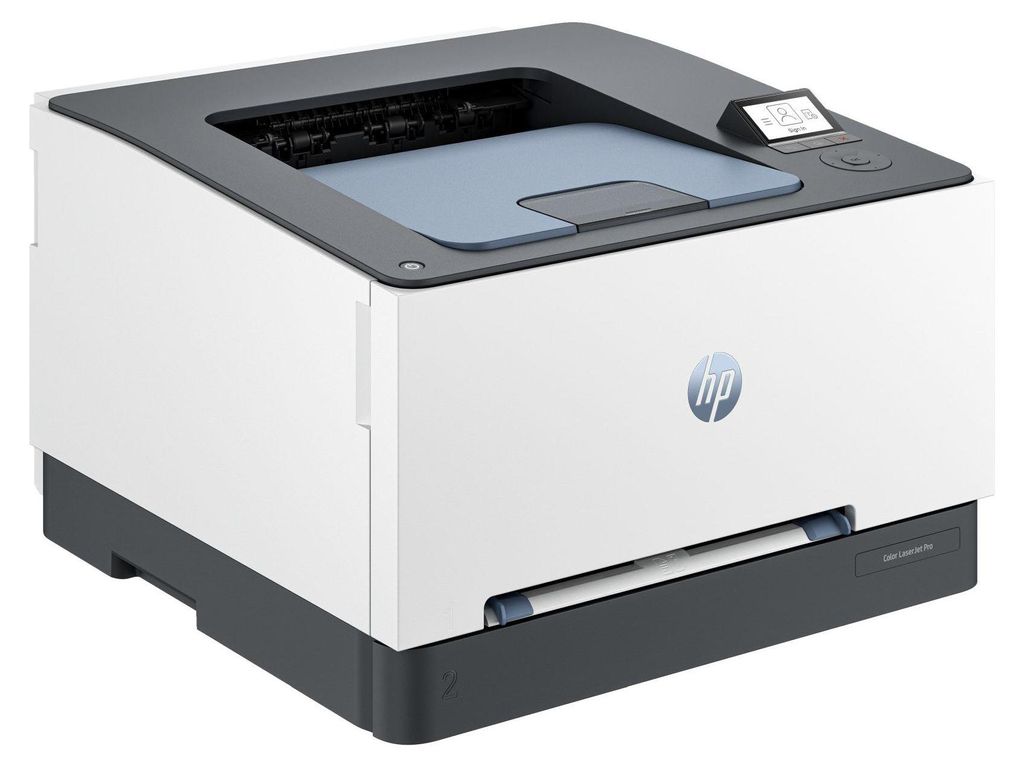 A studio shot of an HP Color LaserJet Pro printer.