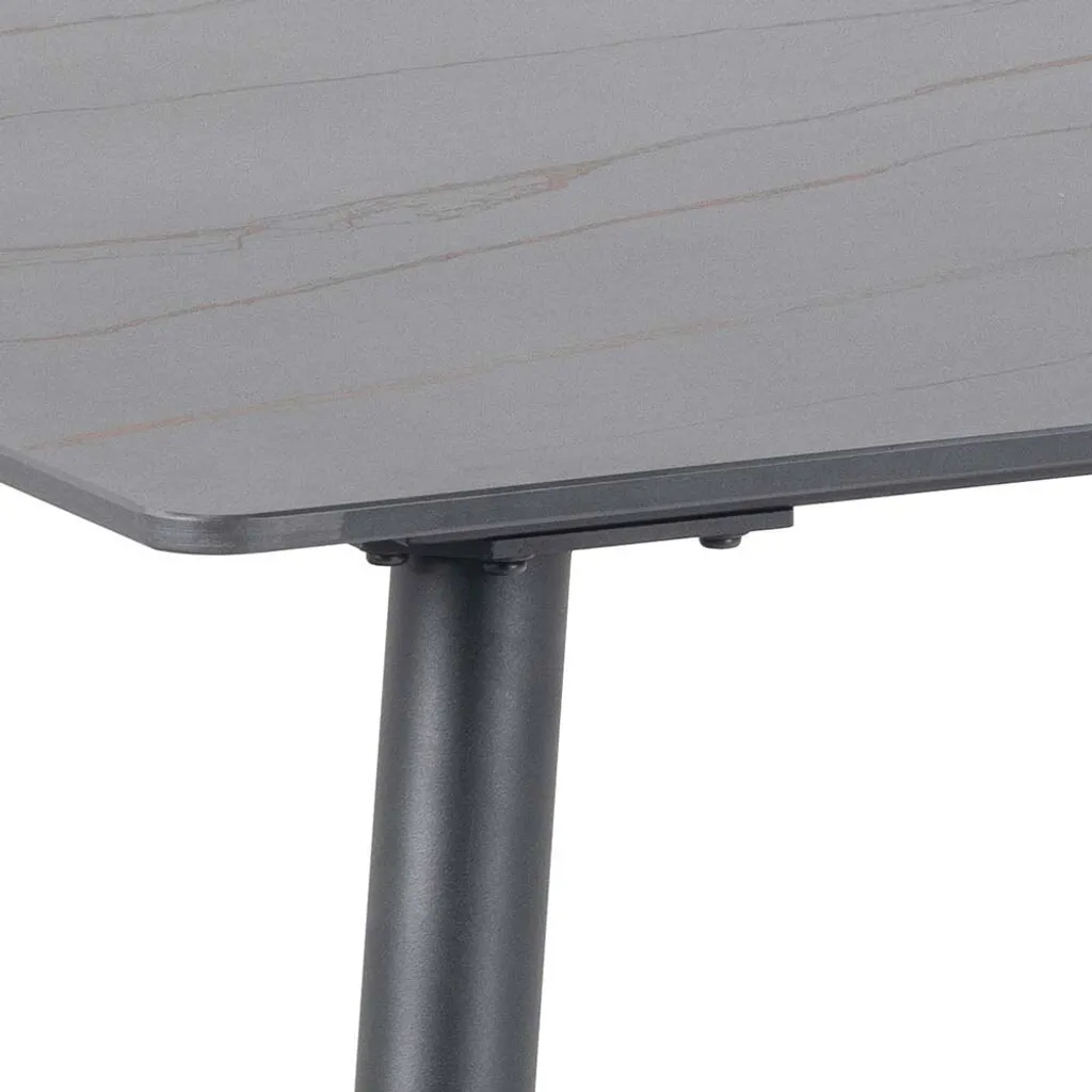 Wicklow Table de salle à manger 80x140cm noire en bois robuste chic - 6