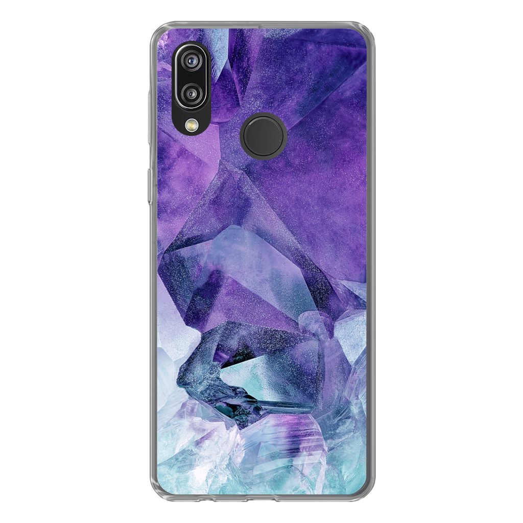 MuchoWow Handyhülle Schutzhülle Hülle für Huawei P20 Lite (2020) Mineralien - Naturstein - Kristalle Silikon Softcase Handy Hülle - Kartenha...