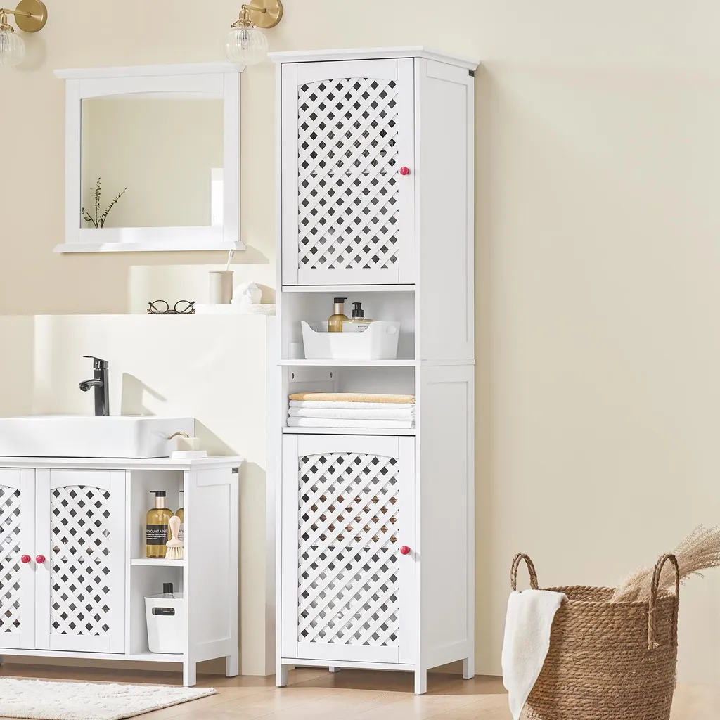 Colonna Bagno SoBuy BZR209-W Mobile Alto 170cm Bianco Salvaspazio