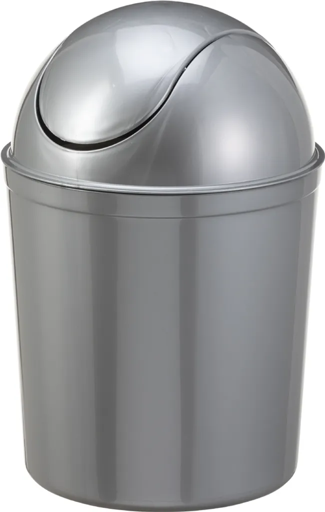 Plast Team 13450803 Poubelle à couvercle basculant 5L Argentée