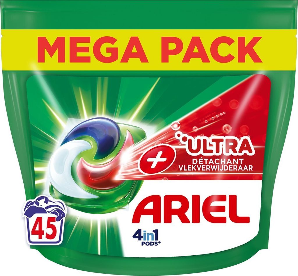 Ariel 4in1 Waschmittelkapseln + Ultra-Fleckenentferner – 45 Produktbild 