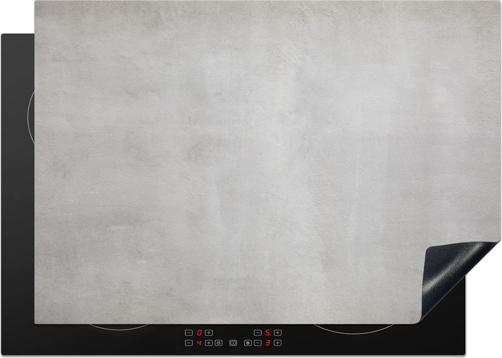 KitchenYeah Herdabdeckplatte Beton - Grau - Zement - Industriell - Strukturiert , 75x52cm, Küche Deko, Glaskeramikfeld Herdabdeckung, Abdeckplat...
