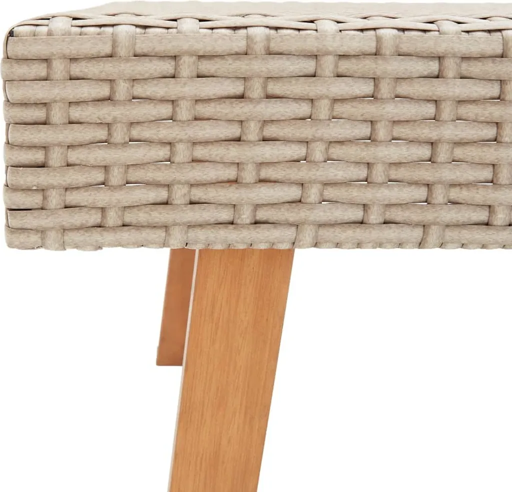 vidaXL Tavolino da Giardino Beige in Poly Rattan - Arredo Patio Resistente - 3